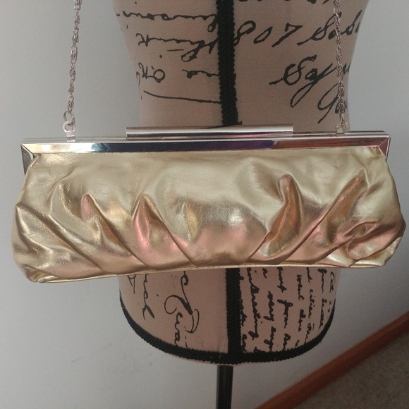 Lulu Townsend Handbags - LULU TOWNSEND GOLD EVENING CLUTCH HANDBAG WAS $10